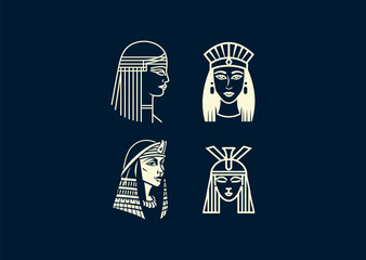 Vector illustration of Cleopatra Logo Design