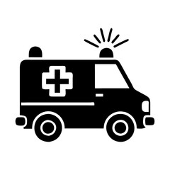 Ambulance Vector Icon. Emergency Medical Vehicle Illustration