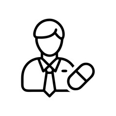 Pharmacist with Pills Vector Icon 