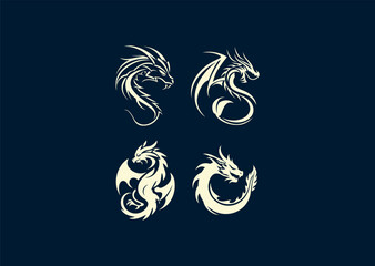 Vector illustration of Dragon Logo Design