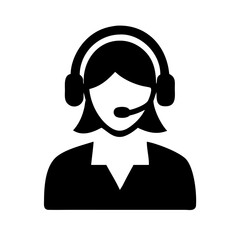 Call Center Icon Vector. Silhouette of Customer Support and Communication Symbol Design