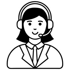 Call Center Icon Vector. Silhouette of Customer Support and Communication Symbol Design