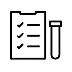 Lab Checklist and Test Tube Medical Vector Icon

