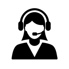 Call Center Icon Vector. Silhouette of Customer Support and Communication Symbol Design