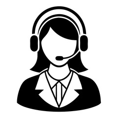 Call Center Icon Vector. Silhouette of Customer Support and Communication Symbol Design