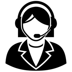 Call Center Icon Vector. Silhouette of Customer Support and Communication Symbol Design