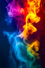 Obraz premium Colorful smoke on a black background