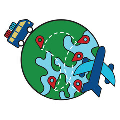 Travel Route Illustration