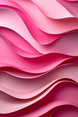 Obraz premium A pink background with wavy paper cut shapes