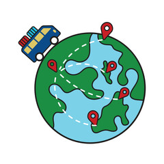 Travel Route Illustration