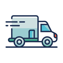 Delivery Truck Icon Vector. Fast Shipping and Logistics Symbol Design