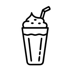 Glass with a straw line icon vector illustration