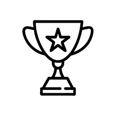 Trophy Icon Vector. Line Art Award Symbol Design