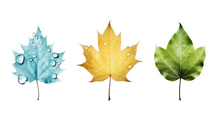 Set of Minimalist Weather Icons Including Raindrop Wet Leaf and Water Ripple Patterns on Clean White Background in 16 9 Aspect