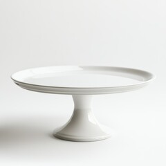 Elegant White Porcelain Cake Stand food isolated on transparent backgelund