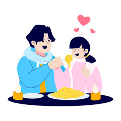 Couple on a romantic dinner date