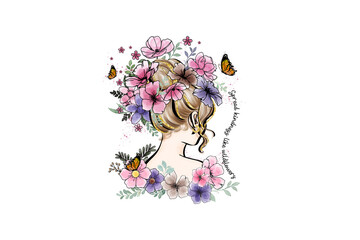 Spread kindness like wildflowers, Inspirational Wildflower PNG Sublimation Design