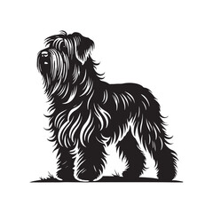 Briard Dog Silhouette - Minimalist Dog Design - Briard Dog Vector - Illustration of Briard Dog.