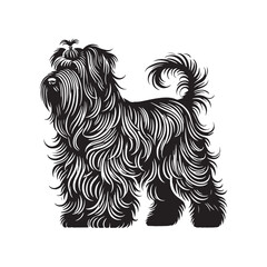Briard Dog Silhouette - Minimalist Dog Design - Briard Dog Vector - Illustration of Briard Dog.