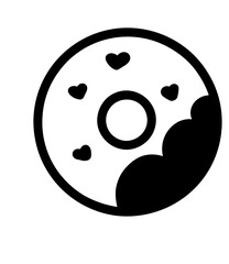 donut outline hand drawing cartoon.