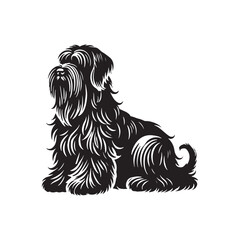 Briard Dog Silhouette - Minimalist Dog Design - Briard Dog Vector - Illustration of Briard Dog.