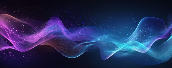 Fototapeta premium Abstract Cosmic Waves: A Symphony of Light and Color