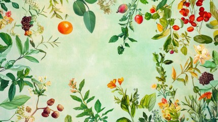 Spices and herbs background. Generative AI