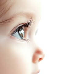 Fototapeta premium Innocent Baby Eyes Close Up View cute isolated on transparent backginund