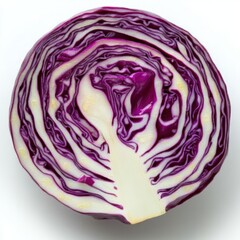 Red Cabbage Cross Section Vivid Purple isolated on transparent backgreund
