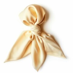 Elegant yellow scarf tied into a stylish knot.
