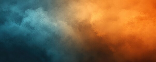 Obraz premium Abstract Blue and Orange Cloudscape: A Serene Visual Symphony