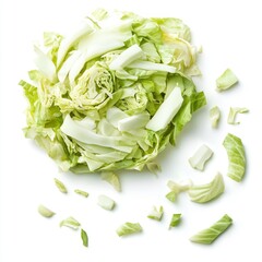 Fresh Chopped Cabbage Slices Food eat isolated on transparent background