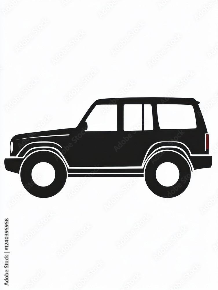 Fototapete silhouette of an auto vehicle icon showcasing a side view design created for automotive branding or 