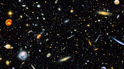 Stunning Cosmic Universe Galaxies Stars Nebulae Planets Background