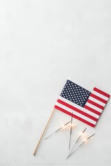 Fototapeta premium American Flag with Sparklers for Celebration