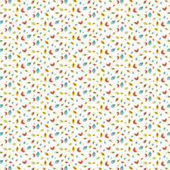 Seamless floral pattern with leaves and flowers. Vector illustration.