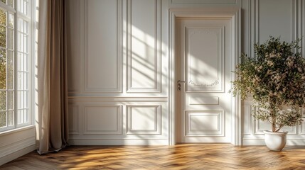 Fototapeta premium Elegant White Interior with Natural Light. Generative AI
