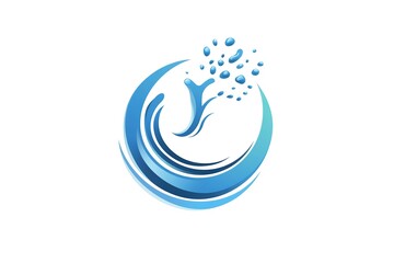 Naklejka premium Dynamic Water Splash Logo: Clean, Modern, and Versatile Vector Design. Perfect for businesses related to purity, refreshment, health, technology, and innovation. Ideal for branding, websites, and 