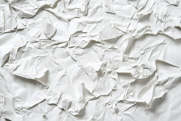 Obraz premium Elegant White Crumpled Paper Texture Background: Perfect for Minimalist Designs, Branding, Websites, Invitations, Mockups, Presentations, Textures, Backdrops, and More! High-Resolution, Seamless, 