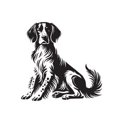 Brittany Spaniel Dog Silhouette - Minimalist dog design - Brittany Spaniel Dog Vector - Illustration of Dog.