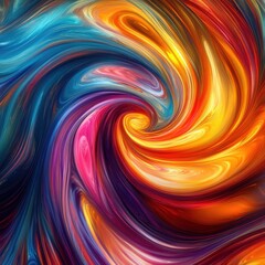 Fototapeta premium Abstract Swirling Vortex of Vibrant Hues: A Digital Masterpiece