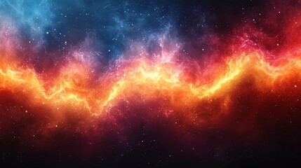 Fiery Nebula and Cosmic Clouds. Generative AI