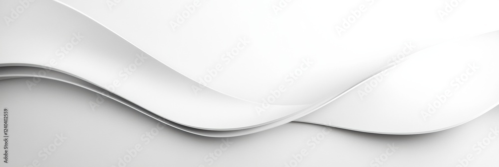 Poster Elegant white abstract background featuring smooth curves perfect for adding customized text content. Generative AI