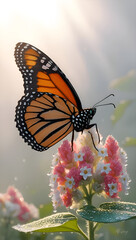 Obraz premium monarch butterfly on a flower