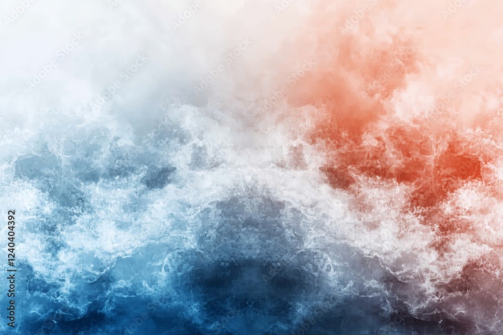 Fototapete abstract representation of swirling smoke in shades of blue and red creating a dramatic visual effec