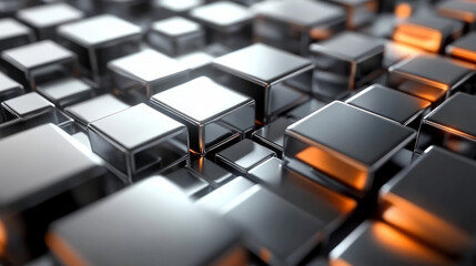 Obraz premium Abstract metal geometric cube business technology theme background