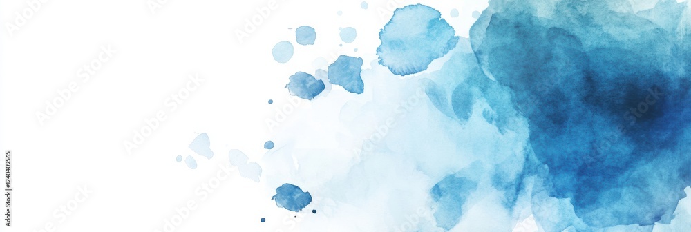 Leinwandbilder creative blank space with watercolor blue splashes suitable for text insertion or graphic design pro