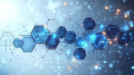 Futuristic Digital Data Grid. Generative AI