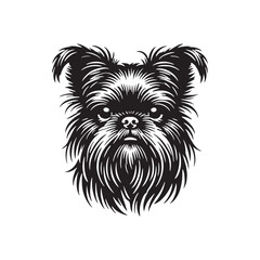 Brussels Griffon Dog Silhouette - Minimalist Dog Design - Brussels Griffon Vector - Illustration of Brussels Griffon Dog.