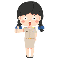 female teacher giving a thumbs up